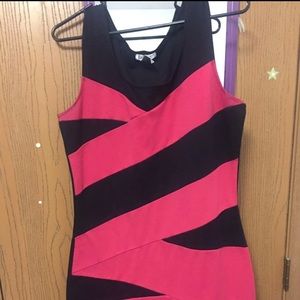 Pink and Black Bandage Dress